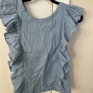 BLUE RUFFLE T-SHIRT